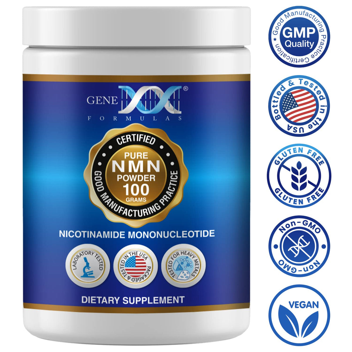 Genex Formulas Poudre NMN Pure 99,9% aspect de la poudre