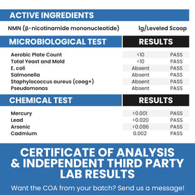 Genex Formulas Poudre NMN Pure 99,9% côté bouteille