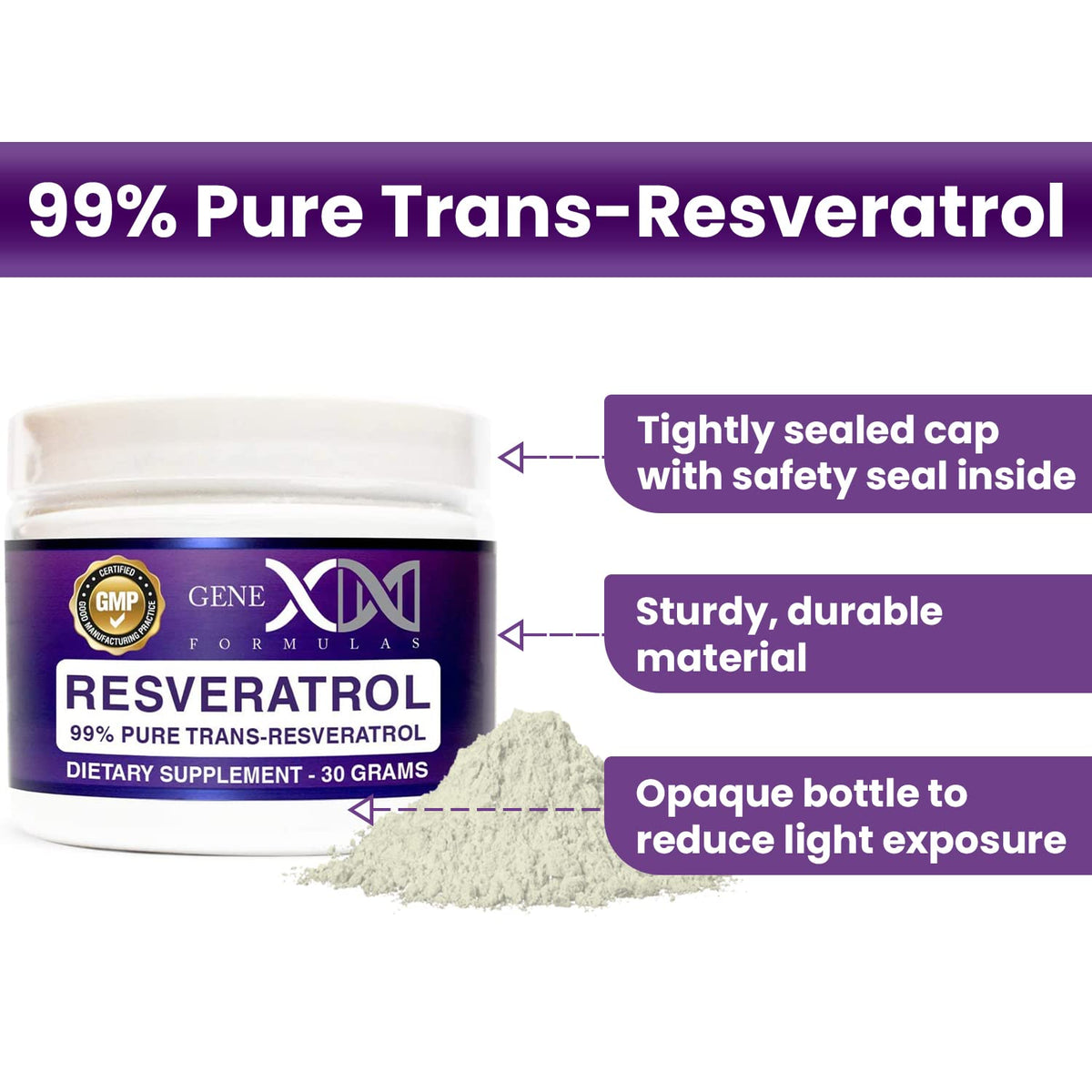 Genex Formulas Trans-Resvératrol 1000mg en utilisant avec du yaourt
