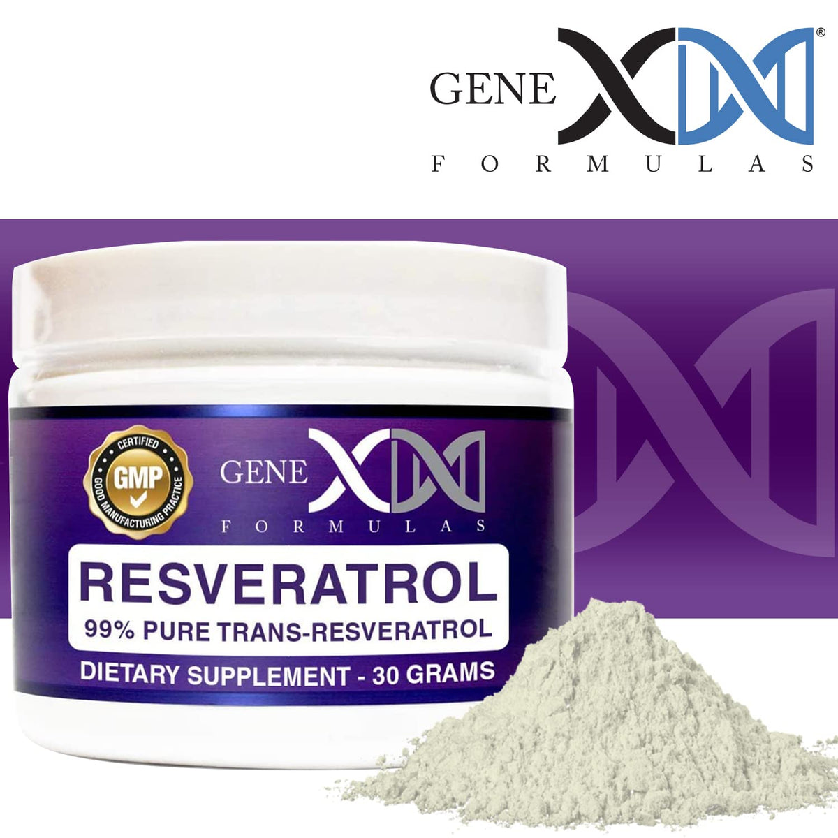 Genex Formulas Trans-Resvératrol 1000mg pot dans une cuisine