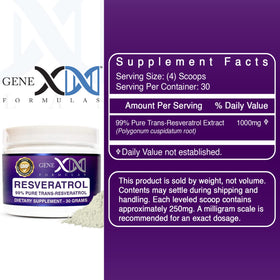 Genex Formulas Trans-Resvératrol 1000mg poudre vue de près