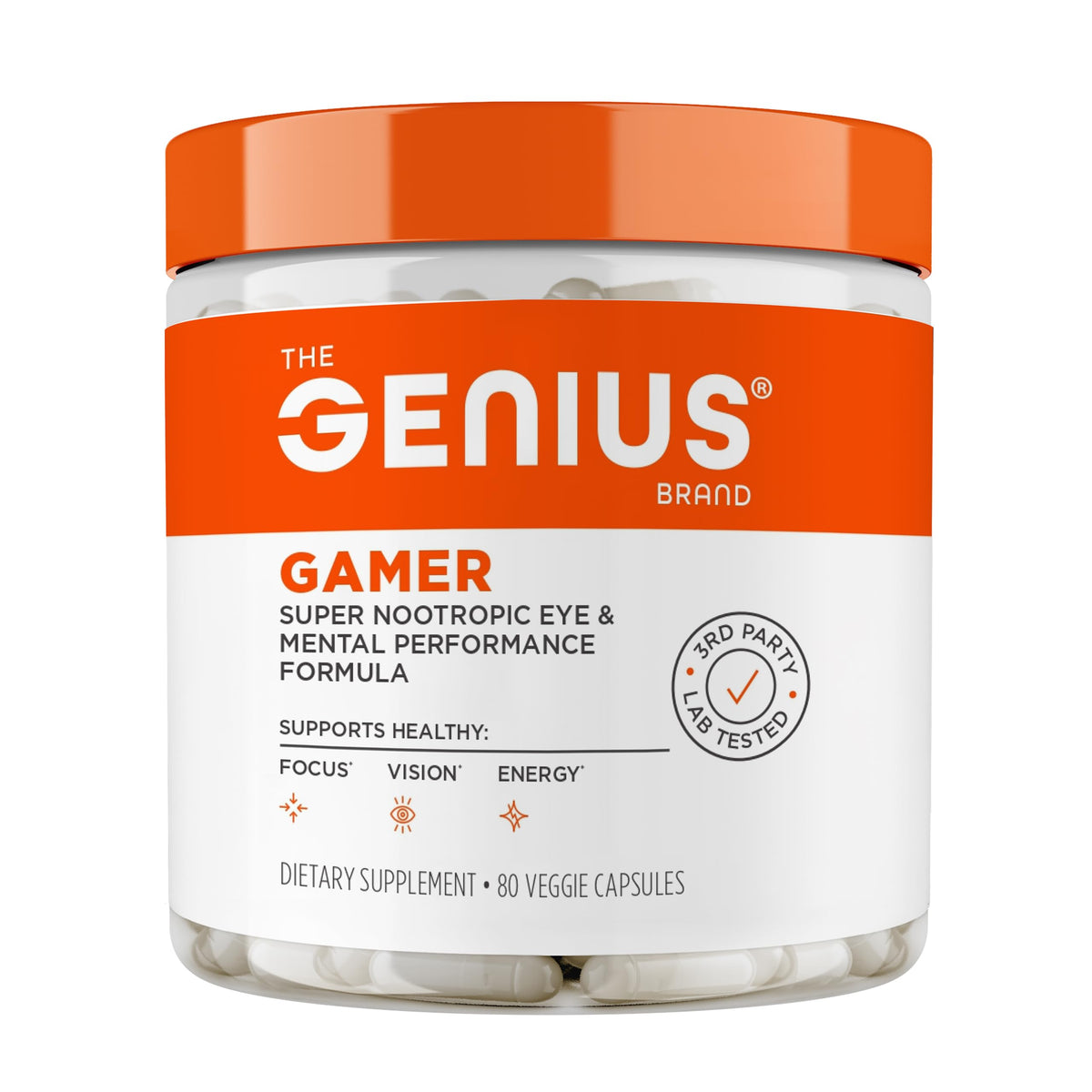 Genius Gamer complément alimentaire gélules sur une table