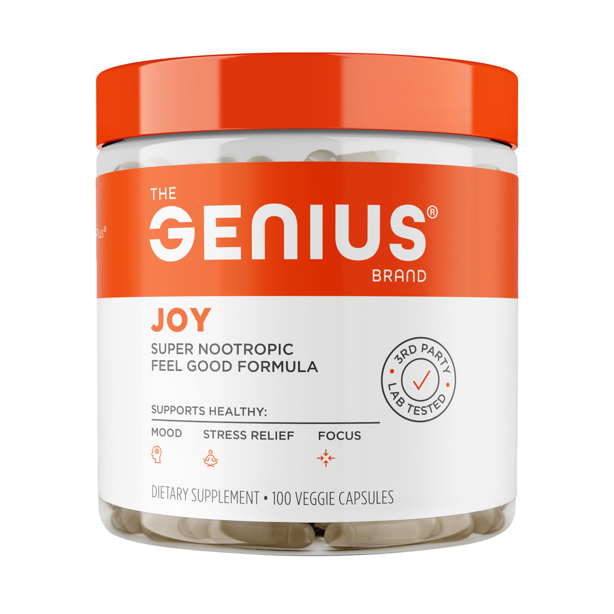 Genius Joy complément alimentaire 100 gélules végétales vue de face