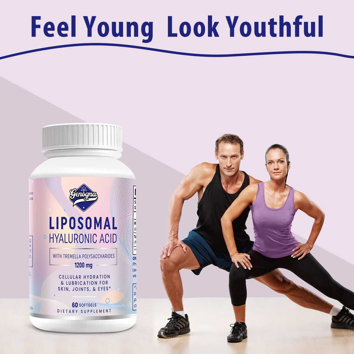 Genogna Acide Hyaluronique 1000mg capsules montrant la taille