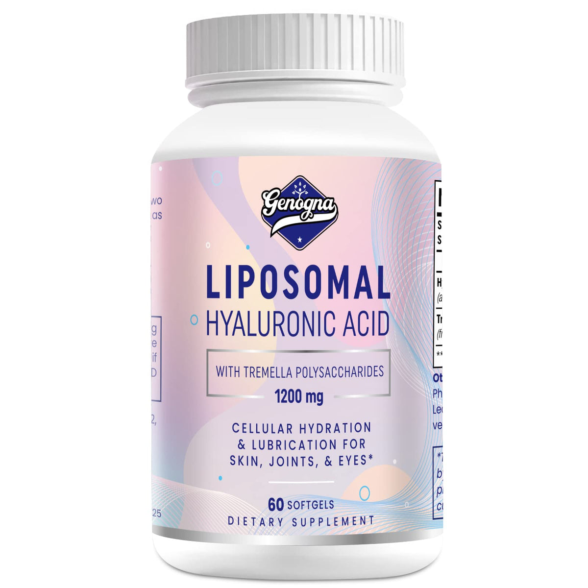Genogna complément alimentaire acide hyaluronique 1000mg, flacon de face