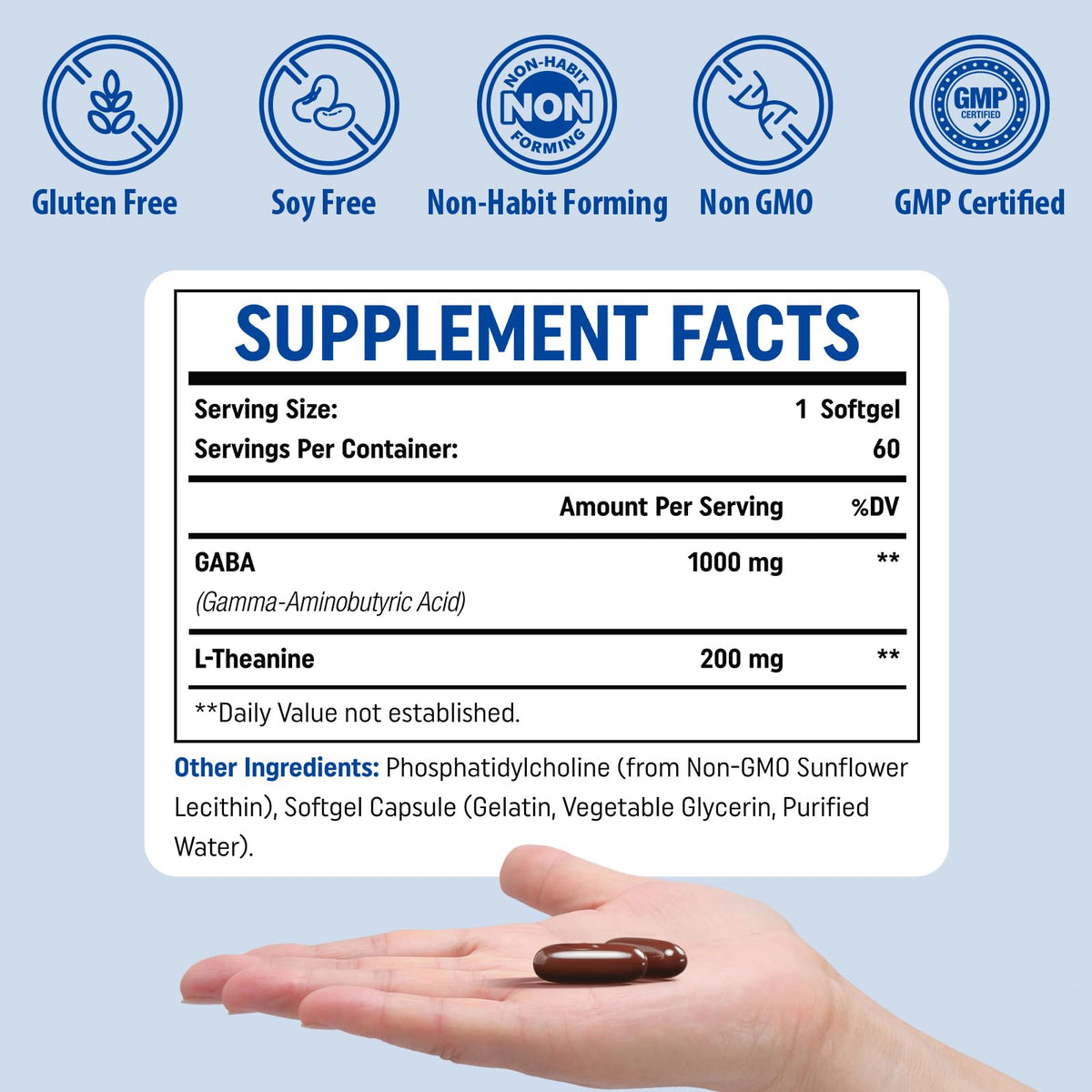 Genogna GABA Liposomal 1200mg gélules avec ingrédients naturels