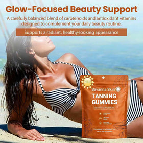 GENTERUN gummies autobronzantes femme sachet ouvert avec gummies à l'intérieur