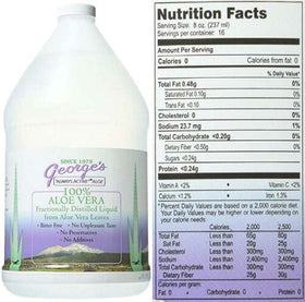 George's Aloe Vera 128 fl oz bouteille vue de côté