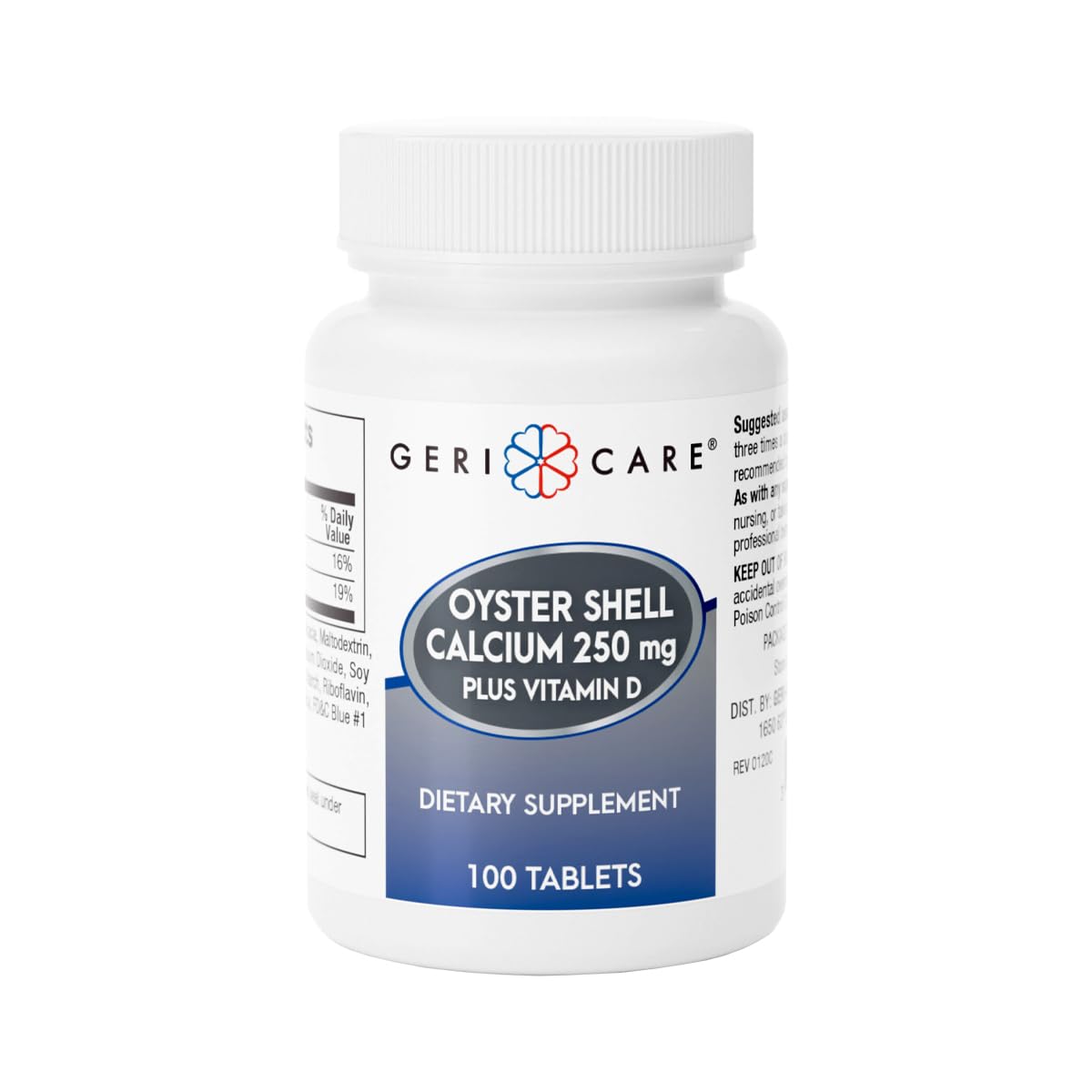 GeriCare Calcium 250mg comprimés 100 unités devant l'emballage