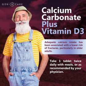 GeriCare Calcium 600mg boîte ouverte avec comprimés visibles