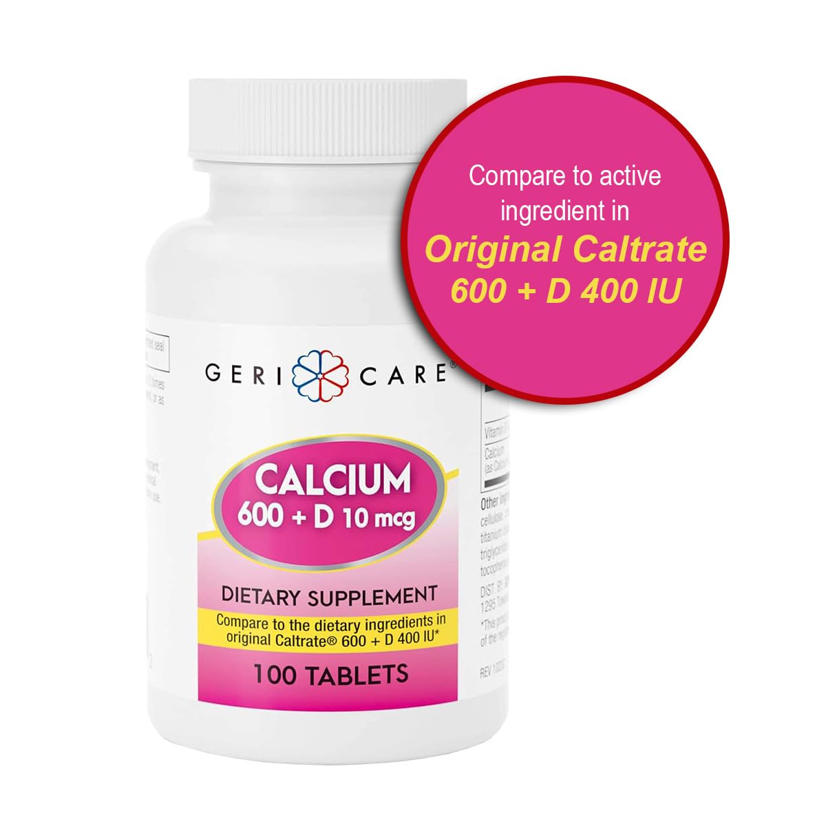 GeriCare Calcium 600mg comprimés dans un environnement de santé