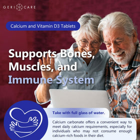 GeriCare Calcium 600mg comprimés en gros plan sur la main