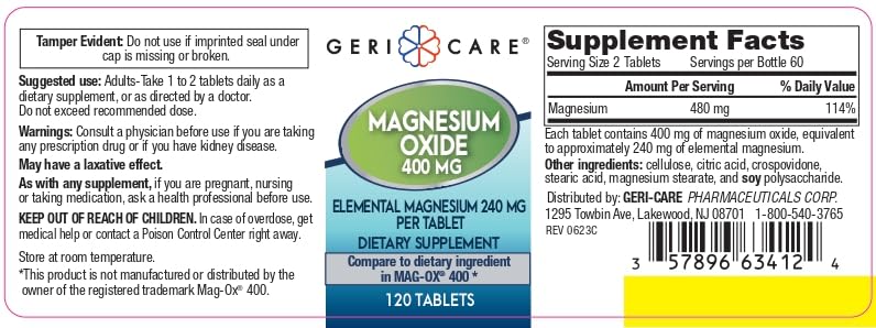 GeriCare Complément Alimentaire Magnésium 240 mg - emballage ouvert