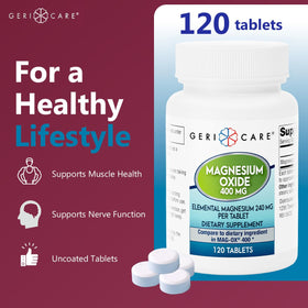 GeriCare Complément Alimentaire Magnésium 240 mg - vue arrière
