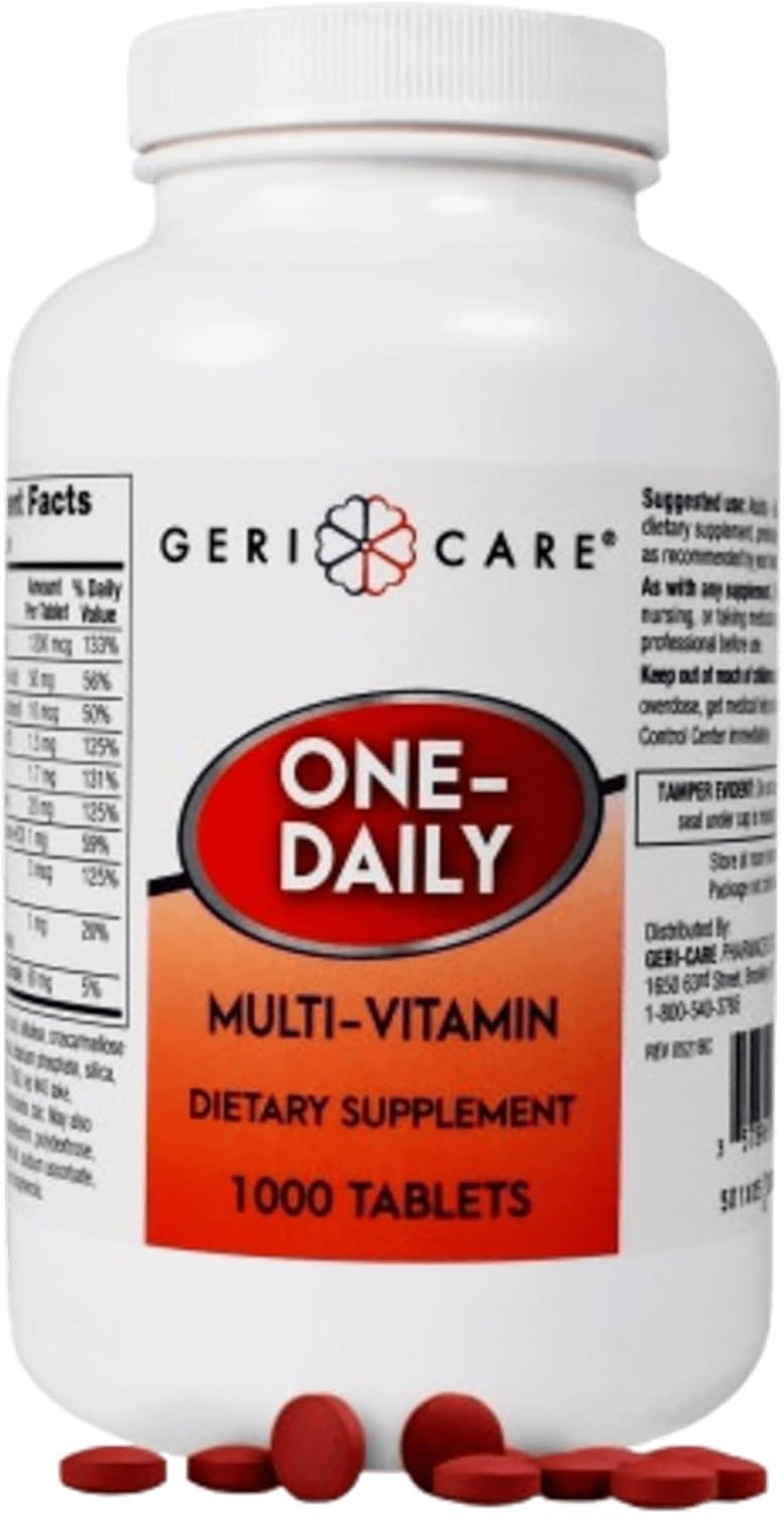 GeriCare flacon de 1000 tablettes multivitamines vue de face