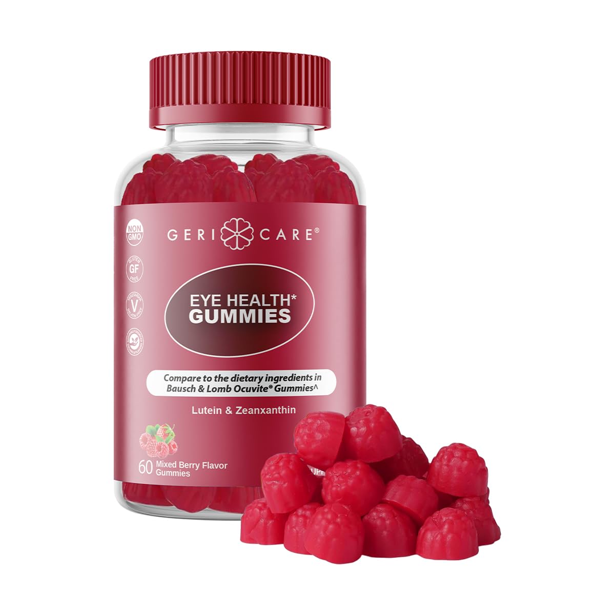 GeriCare Gummies de soutien oculaire 60 baies, vue de l'emballage