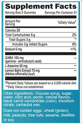 GeriCare Gummies DeStress, gummies sur fond blanc
