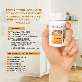 GeriCare Multivitamines et Minéraux 100 Comprimés avec dosage