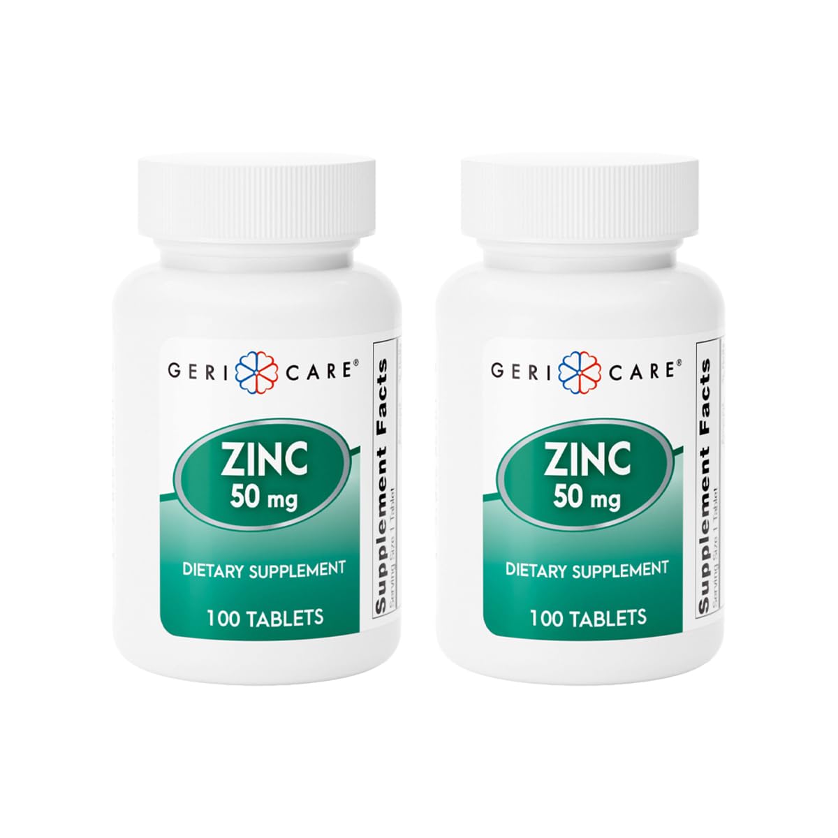 GeriCare Sulfate de Zinc 50mg flacon de 100 comprimés vue de face