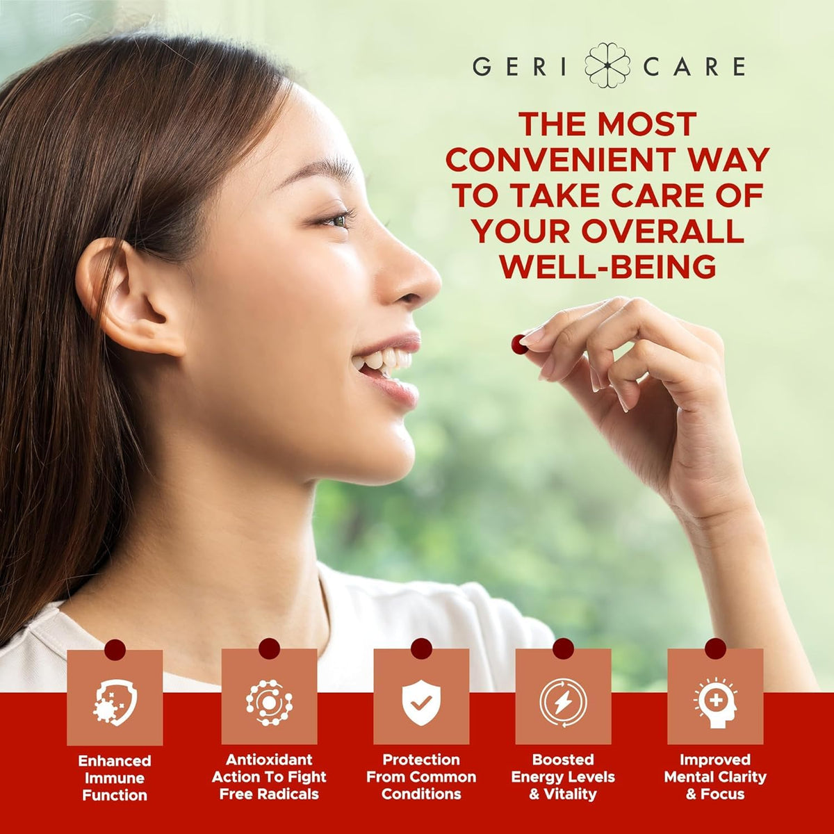 GeriCare tablettes multivitamines en gros plan