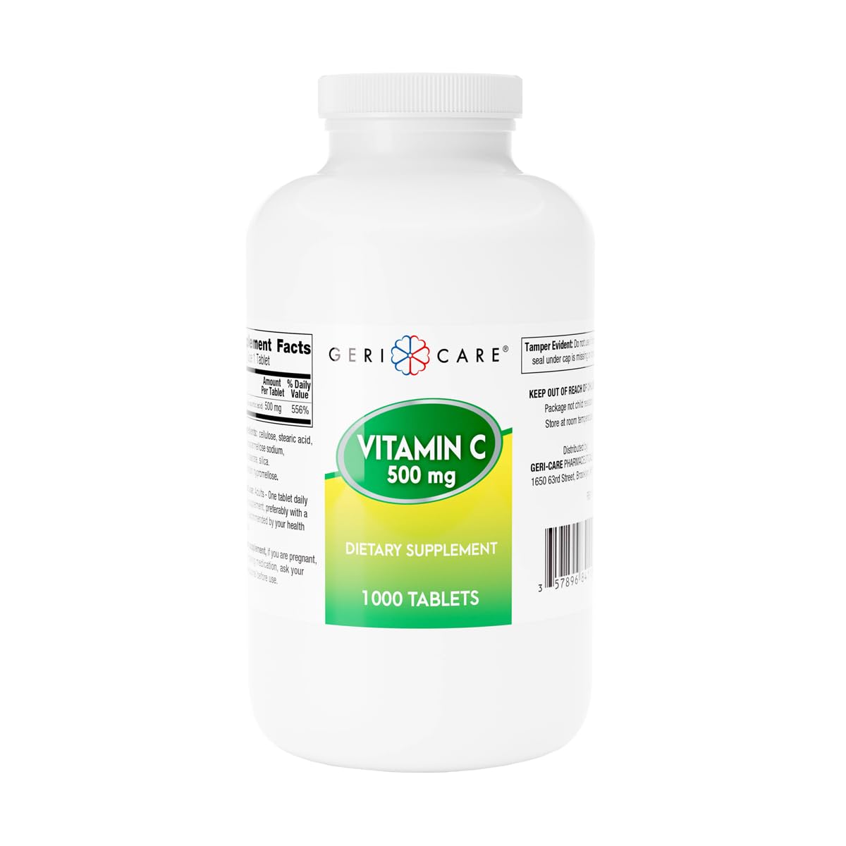 GeriCare Vitamine C 500 mg 1000 comprimés vue de face