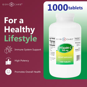GeriCare Vitamine C 500 mg comprimés en gros plan
