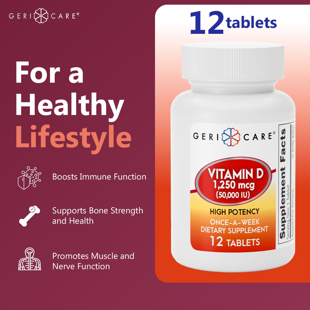 GeriCare Vitamine D 1 250 mcg emballage