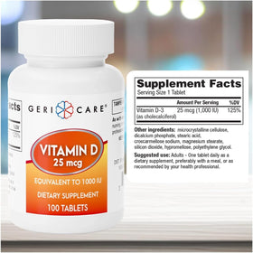 GeriCare Vitamine D 25mcg comprimés côté