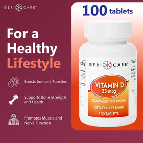 GeriCare Vitamine D 25mcg comprimés emballage