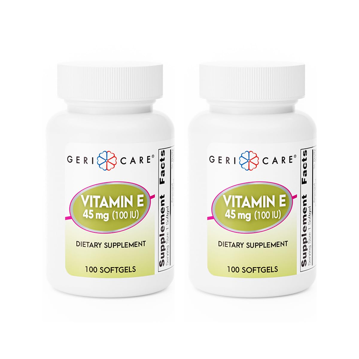 GeriCare Vitamine E 100 IU gélules vue avant