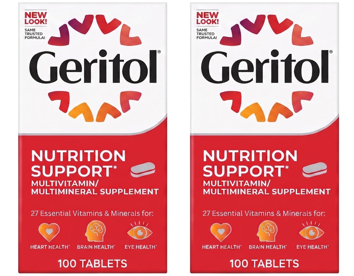 Geritol comprimés multivitamines 100 unités, vue de face
