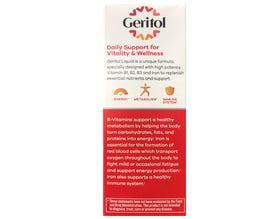 Geritol Liquid Energy B-Vitamines avec verre et dose
