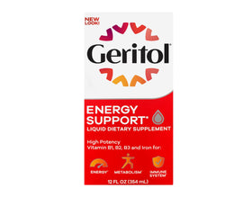 Geritol Liquid Energy B-Vitamines vue arrière avec ingrédients