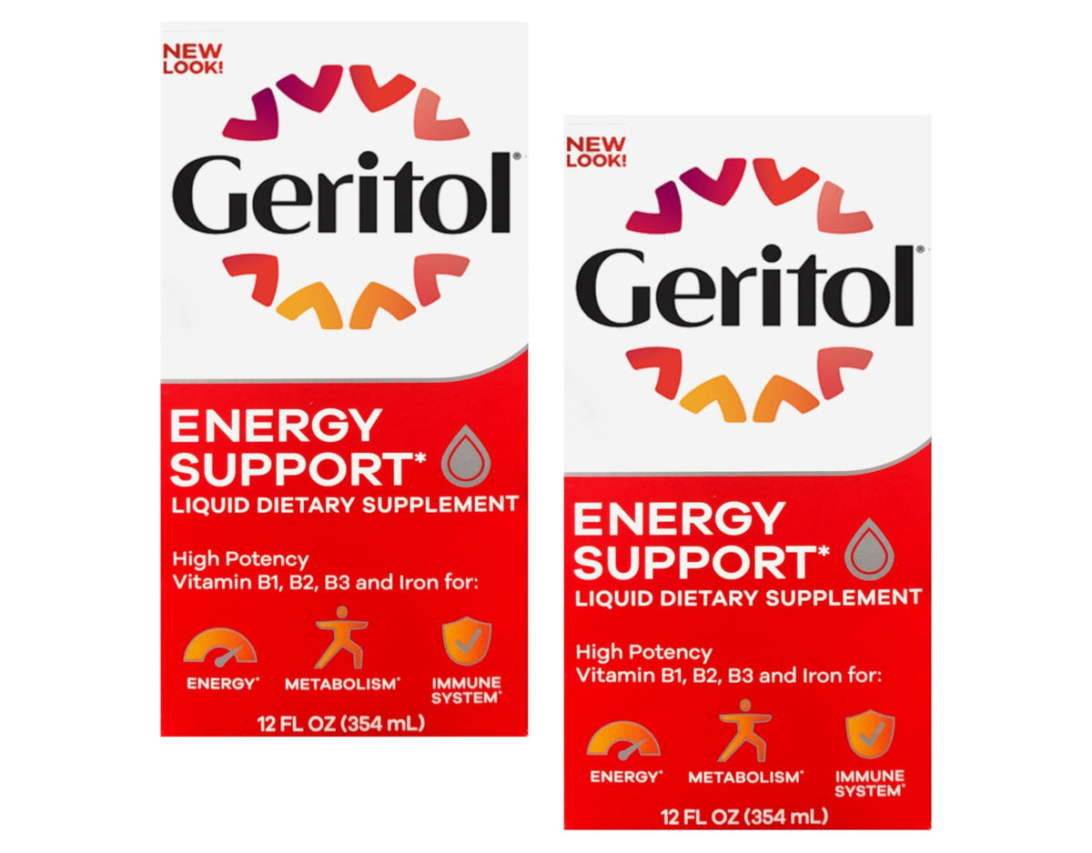 Geritol Liquid Energy B-Vitamines vue avant avec étiquette