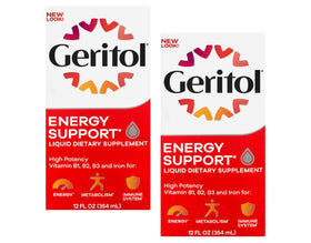 Geritol Liquid Energy B-Vitamines vue avant avec étiquette