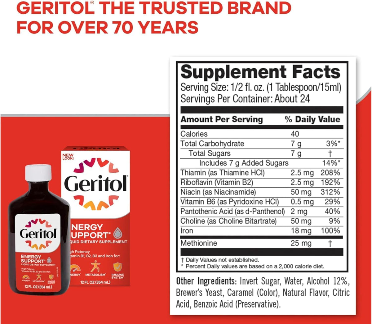 Geritol liquide B-vitamines prêt à être servi