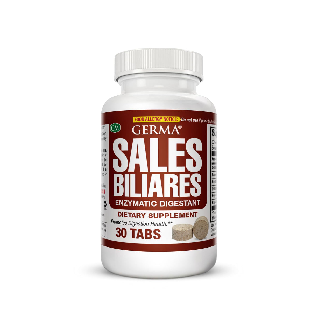 Germa Bile Salts 30 comprimés, comprimés dans une main