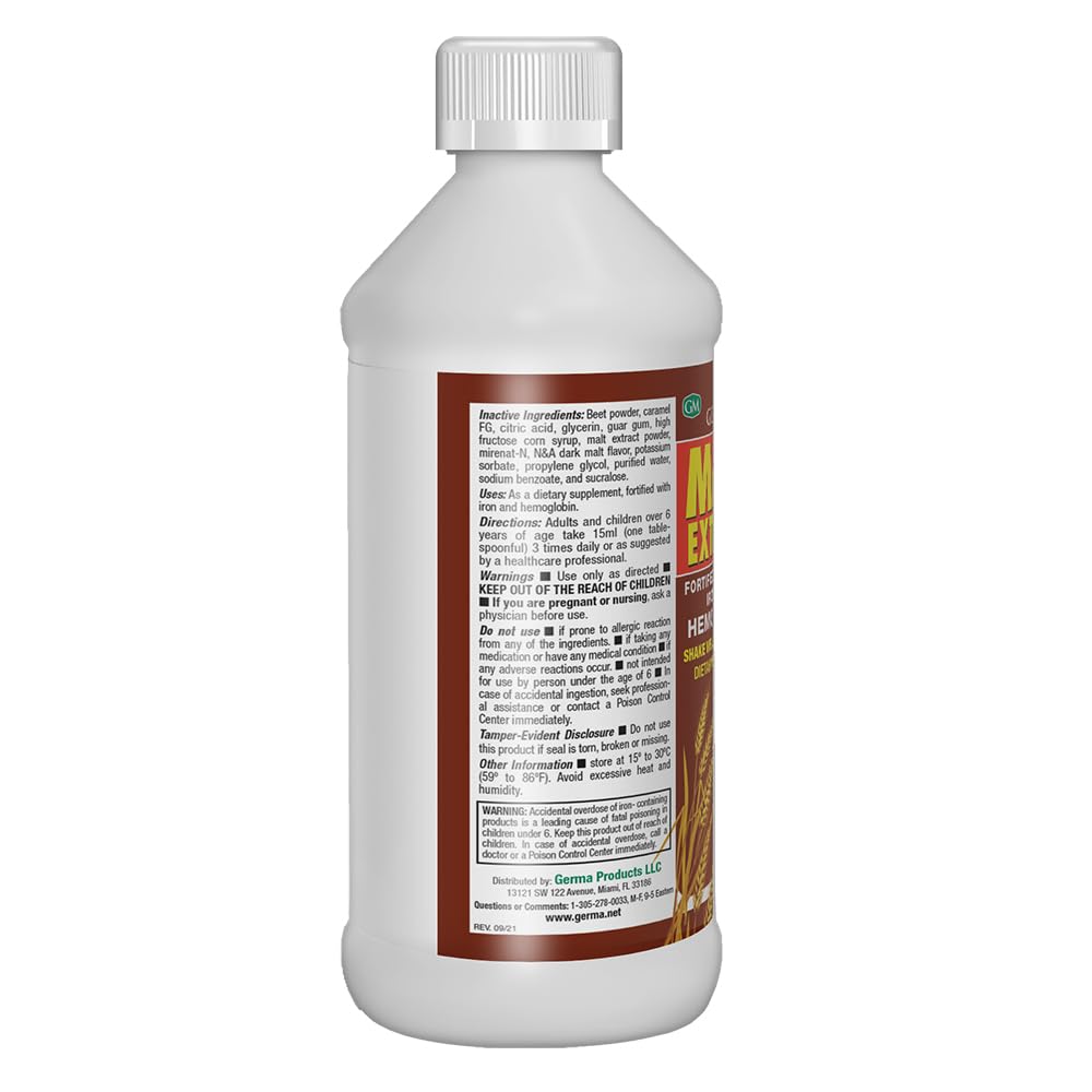 Germa Extracto de Malta 16oz versé dans une cuillère
