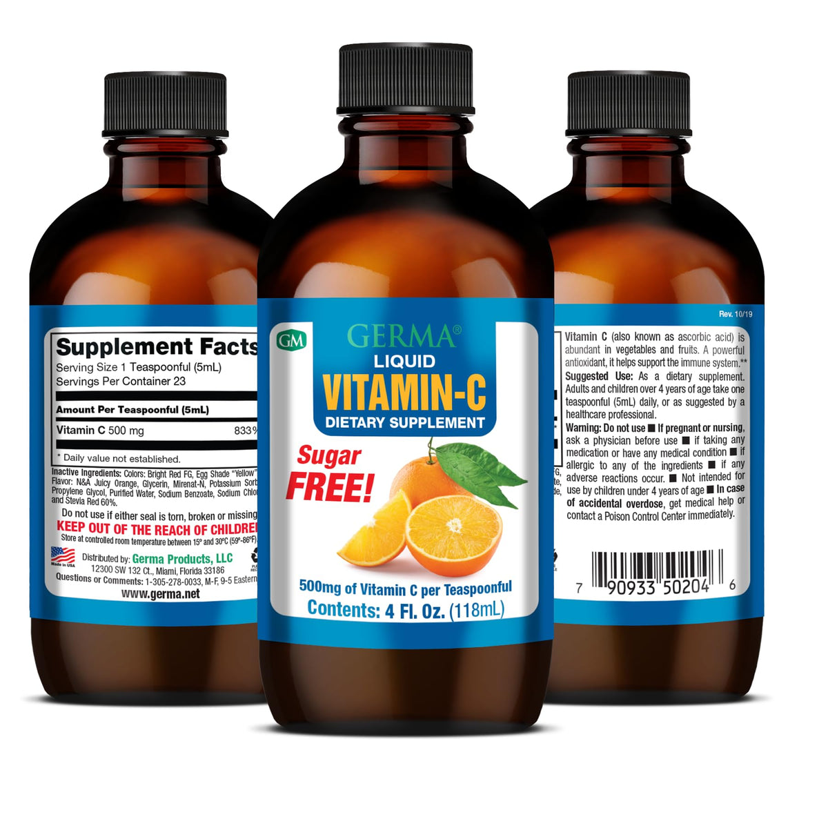 Germa Vitamine C Liquide 500mg 118ml vue avant
