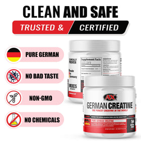 German Creatine Poudre de Créatine Monohydrate 270g avec cuillère doseuse