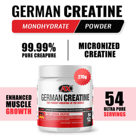 German Creatine Poudre de Créatine Monohydrate 270g étiquette