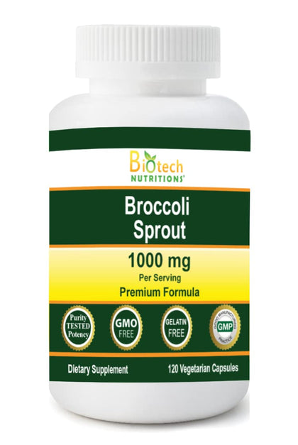 Germes de Brocoli Biotech Nutritions 1000 mg vue de face avec emballage