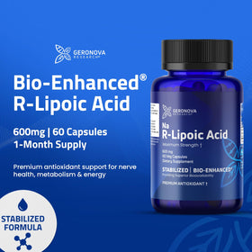 Geronova Research Acide R-Lipoïque Bio-Amélioré capsules ouvertes