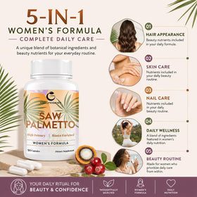 Gesundgeist Saw Palmetto 90 capsules sur une table en bois