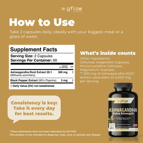 gflow vitamins Ashwagandha 300 mg capsules en main