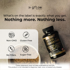 gflow vitamins Compléments Luthéine 91g capsules dans un verre d'eau