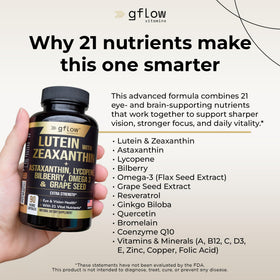 gflow vitamins Compléments Luthéine 91g capsules sur une cuillère