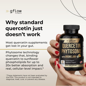 gflow vitamins Quercetin Phytosome 95% avec Bromélaïne 50g - étiquette du produit