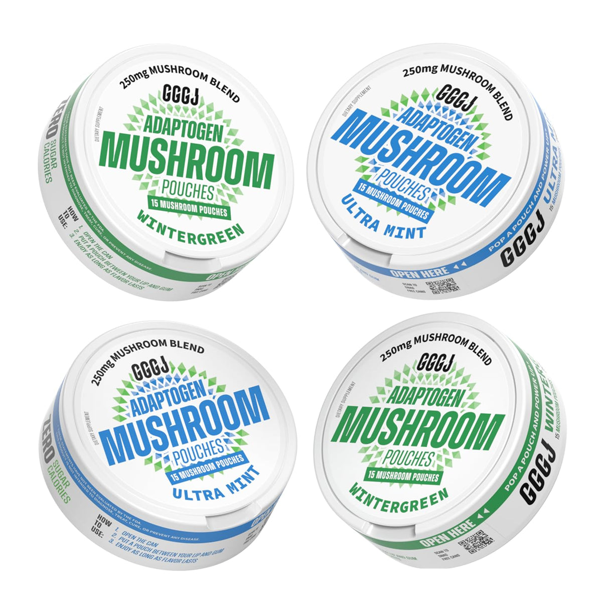 GGGJ Poches de Champignons Adaptogènes vue avant avec emballage