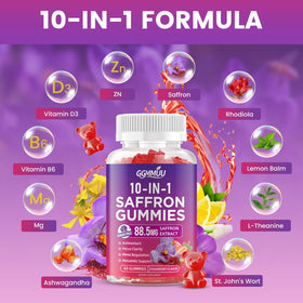 GGMMUU Gummies de Safran 60 Comp. Saveur Fraise - prise quotidienne